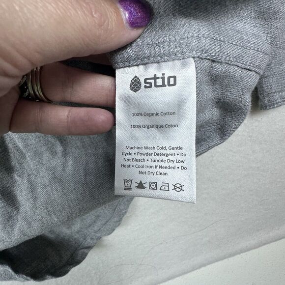 Stio Shirt Mens 2XL Gray MITER Lightweight Flannel Button Up Long Sleeve Shirt - Picture 10 of 12